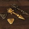 Cobre Puro Nepalés Tantra Dharma Lu Dawei Ma Tou Ming Rey Demonio Mortero Lento Puba Pendle Colgante con Base