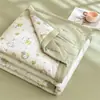 Colcha de Verano de Algodón de Xinjiang Jie Liya con Bordes Ensanchados, Algodón Lavado, Estampado de Dibujos Animados, Algodón Transpirable y Absorbente de Humedad para Aire Acondicionado