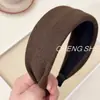 Diadema de Lana Elegante Estilo Coreano de Ala Ancha Color Sólido Diadema Versátil de Gama Alta para Otoño e Invierno Nuevo Diseño para Mujer Diadema para Exteriores