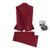 Venta al por mayor transfronteriza otoño e invierno 2026 nuevo conjunto de dos piezas de estilo profesional de alta gama para mujer: blazer y pantalón de campana