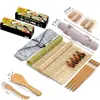 Ferramentas para fazer sushi de cozinha Amazon prato de grade dupla de trigo molde para bola de arroz de sushi kit de rolo de bambu