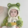 Bonito gorro de bebé para otoño e invierno, gorro de lana unisex para niños que protege las orejas, forrado de felpa y engrosado, gorro de una sola pieza, gorro tejido para bebé
