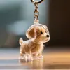 Colgante de Pelo de Mascota Cachorro Lindo Pelo Caja Transparente de Almacenamiento Forma de Gato y Perro Llavero Colgante Creativo