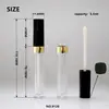 Tubo de Batom Quadrado-Redondo de 5,5ml Luxo Leve Mesma Aparência Estilizada Corpo Transparente do Frasco Tubo de Brilho Labial Tubo de Óleo Labial Material de Embalagem Cosmética