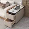 Sofá de Sala de Estar Aparador Armazenamento Luxo Leve Multifuncional Móvel Madeira Maciça Ultra-Estreito Pequeno Gabinete Lateral Mesa Lateral Simples Moderna