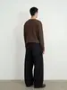 Jeans Anchos de Pierna Ancha con Caída, Corte Curvo, Resistentes a la Decoloración, Cómodos, de Lyocell, Serie Minimalista 26Ss para Hombres y Mujeres