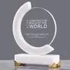 Troféus de cristal personalizados, medalhas de mármore criativas de alta qualidade e elegantes, lembranças de reunião anual, prêmios para funcionários de destaque