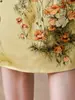 Vestido de gasa estampado de manga corta, moderno y elegante, para madres de mediana edad, nuevo estilo verano 2026, vestido falso de dos piezas hasta la rodilla
