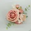 Yi Yaguo 444 Suministros de Boda Banquete Invitado Flores Artificiales Ramillete para Novio y Novia Flor de Mano Color Pasta de Frijol Rosa