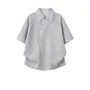 Camisa Polo de Manga Corta para Hombre de Verano, Diseño de Cuello en V, Bloque de Color Rayado, Falsa Dos Piezas, Fresca, Versátil, Casual, con Cuello