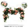 Enredaderas de Eucalipto Artificiales Verdes, Enredaderas Largas de Rosas, Plantas con Flores Falsas para Paisajismo y Decoración del Hogar, Envío Transfronterizo