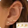 Pendientes de Mini Estrella de Mar y Mariposa con Baño de Oro Real de Latón Caliente Transfronterizos Europeos y Americanos para Mujer Pendientes de Lujo Ligero de Nicho