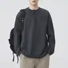 Camiseta de algodón de bambú otoño 2026 nueva de manga larga para hombre, retro americano de alta resistencia talla extra cuello henley capa interior moderna