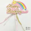 Decoración de Pastel Arcoíris Enchufe Niños Bebé Estrellas Nube Globos Feliz Cumpleaños Accesorios para Hornear Horneado