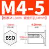 Bso-M4 Agujero Inferior 6.0 Acero al Carbono Galvanizado Pasador de Presión Hexagonal Tuerca de Presión Tornillo Varilla Roscado Completamente