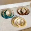 Brincos de Argola Grandes Marrom Retro Maillard para Mulheres Estilo Hong Kong 2026 Novo Estilo Quente Brincos Elegantes de Alta Qualidade