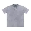 Camisa Polo Lavada Vintage Estilo Europeo y Americano de Verano, Manga Corta, Corte Holgado, Unisex, Top Versátil Casual de Algodón Puro, Camiseta Básica