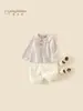 Conjunto de Roupas de Outono para Meninas 2026 Novo Calça Confortável 100% Algodão Infantil Camiseta Estilosa de Manga Longa para Bebê Menina Primavera e Outono