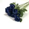 Flores de Rosa de Terciopelo Artificiales para Decoración de Boda, Flores Falsas de Seda para Decoración del Hogar del Día de San Valentín, Ramo de Flores Artificiales