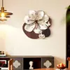 Reloj de Pared Estilo Vintage para Restaurante, Reloj Estilo Francés, Pintura Mural de Fondo para Sala de Estar, Nuevo Reloj de Pared Floral Silencioso 2026