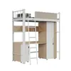 Cama de Apartamento con Escaleras, Cama Triple para Dormitorio de Personal, Litera para Estudiantes Universitarios, Litera en la Litera