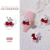 Liga de Zinco Fofa Desenho Animado Joias para Nail Art Cor Popular da Internet Tinta Spray Urso Coelho Rosa Decoração de Nail Art Acessórios