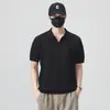 Suéter de Verano 2026 Estilo Old Money Nuevo con Cuello Camisero, Manga Corta, Corte Holgado, Camisa Polo Versátil para Hombre, Estilo Americano