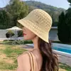 Novo Chapéu de Malha Bucket Feminino para Verão, Proteção Solar, Respirável com Design Vazado, Estiloso e Emagrecimento Facial