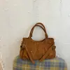 Bolso de mano de gamuza de alta calidad, estilo vintage para mujer, nueva colección 2026, bolso bandolera de un solo hombro, diseño único, bolso versátil para debajo del brazo