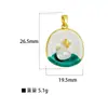 Pingente para Mulheres Estilo Pintura a Óleo Jardim de Monet Pingente Redondo de Flor para Mulheres Moda Elegante Simples Corrente para Clavícula Pingente Atacado