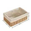 Cesta de Almacenamiento Tejida de Paja, Contenedor de Almacenamiento Tejido a Mano, Caja de Almacenamiento para Snacks, Cesta de Bambú, Cesta para Ropa Sucia, Caja Grande para Almacenamiento de Ropa