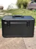 Caja de instrumentos portátil multifuncional de aleación de aluminio negra, grande y mediana, caja de herramientas de doble control para modelo de avión con esponja divisoria