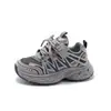 Zapatillas tipo "dad shoes" versátiles y de moda para niños, nueva moda primavera y otoño, color block, malla transpirable, para niños y niñas