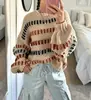 Suéter de Punto de Bloques de Color con Cuello Redondo para Mujer Primavera y Otoño de AliExpress, Agradable para la Piel y Suave, Versátil para el Uso Diario, Top de Punto de Moda