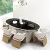 Muebles de Exterior Silla de Ratán Moderna Simple Mesa de Café Proyecto de Hotel Patio Jardín Mesa y Sillas para Balcón Impermeables y a Prueba de Sol