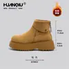 Botas de Neve Quentes e Grossas com Solado Espesso e Forro de Fleece Universal para Mulheres, Novos Sapatos de Algodão Engrossados de Inverno 2025, Sapatos de Algodão Estilo Birkenstock que Aumentam a Altura