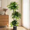 Simulação de plantas verdes, árvores felizes, ornamentos de árvore da sorte para sala de estar interna, árvores artificiais, plantas biônicas, plantas em vasos para paisagismo de janelas grandes