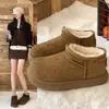 Botas de nieve para mujer Little Potato 2026 estilo nuevo de invierno antideslizantes de suela plana forradas de polar cálidas botas cortas estilo pan Birkenstock zapatos de algodón