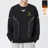 Sudadera con cuello redondo y estampado para hombre, nuevo producto de otoño e invierno, corte holgado, forro polar, manga larga, jersey, moderna, casual, camiseta básica versátil para hombres a la moda