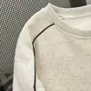 Sudadera Básica Americana de Dos Colores con Línea y Cuello Redondo de Nicho para Mujer Nueva Versátil Casual Estudiante Otoño e Invierno 2025