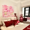 Tablero de kt Tridimensional "Doble Felicidad" Específico para Bodas para Decoración de la Sala de Bodas, Gran Adorno de "Doble Felicidad" para Pared de Fondo de Cabecera de Dormitorio de Bodas