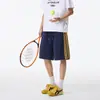Pantalones Deportivos de Cinco Puntos a Rayas de Pierna Ancha, Sueltos, Retro, de Peso Pesado para Pareja, de Verano, Modernos para Hombre