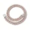 Pulsera Hip-Hop Europeo y Americano de Zirconia Completa de 20 mm para Hombres, Cadena Cubana Personalizada, Collar Cubano de Espinas de Moda, Joyería al por Mayor