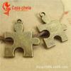 A4328 Verde Antigo 1,82 Gramas Acessórios de Presente Casal Retrô Quebra-Cabeça Casal Pequeno Pingente 50 Peças/Pacote