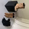 Novidades Outono/Inverno 2026 Aumento Interno da Altura Bico Fino Camurça Dobrável Botas de Cavaleiro Botas de Cano Médio Botas Martin