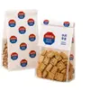 Bolsa sellada a ocho caras personalizada para empaque de snacks y repostería, bolsa sellada con alambre para pan tostado, impresión en huecograbado con estampado en caliente