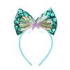 Nueva Diadema Europea y Americana con Forma de Lazo de Escamas de Pescado Arcoíris Piel de PU Diadema de Festival Fiesta de Cumpleaños Festiva Accesorios Exquisitos