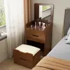Penteadeira estilo creme minimalista moderna mesa de maquiagem com tampo flip armário de armazenamento para apartamento pequeno quarto mesa de cabeceira integrada para maquiagem