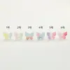 Varios pendientes de resina de mariposa con gradiente de colores, clips para orejas sin perforar, frescos y relajantes, delicados y compactos, adecuados para ir al trabajo