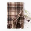 Cachecol Outono e Inverno Novo Cachecol Xadrez de Imitação de Caxemira Estudante Masculino e Feminino Casal Cachecol Quente para Pescoço Lenço Presente Feminino